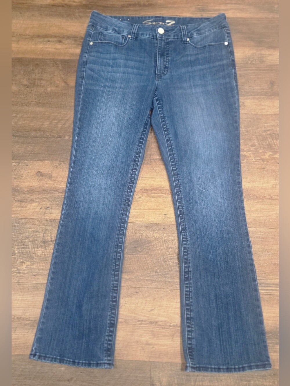 Seven7 Women's Bootcut Jeans in Medium Blue Wash